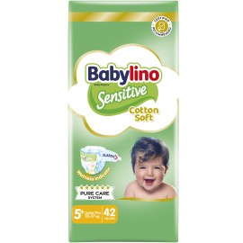 Πάνες Babylino Sensitive Cotton Soft No5+ [12-17Kg] Value Pack 42 Πάνες
