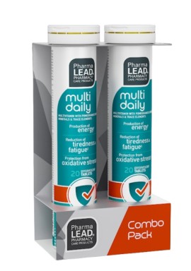 PharmaLead PROMO Multi Daily Ενέργεια, Τόνωση, Ευεξία του Οργανισμού Πορτοκάλι & Vitamin C 2x20 Αναβράζοντα Δισκία