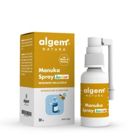 Algem Natura Manuka Spray Junior Παιδικό Σπρέι Κατάλληλο για την Στοματοφαρυγγική Κοιλότητα σε Περίπτωση Πονόλαιμου ή Φλεγμονής με Γεύση Φράουλα 30ml