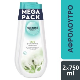 Noxzema PROMO Talc Pampering Αφρόλουτρο με Εκχύλισμα Βαμβακιού 2x750ml