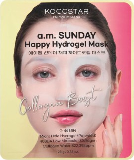 Kocostar a.m. Sunday Happy Hydrogel Mask Υφασμάτινη Μάσκα με Θαλάσσιο Κολλαγόνο, 25gr