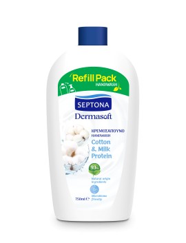 Septona DermaSoft Κρεμοσάπουνο Cotton & Milk Protein 750ml