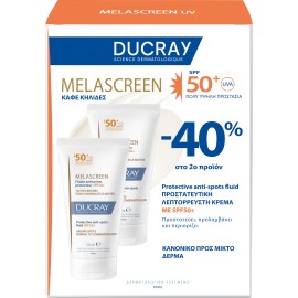 Ducray PROMO Melascreen Αντηλιακή Κρέμα για Κανονικό / Μικτό Δέρμα με Καφέ Κηλίδες & Πανάδες με SPF50+ 2x50ml [-40% στο 2ο Προϊόν]