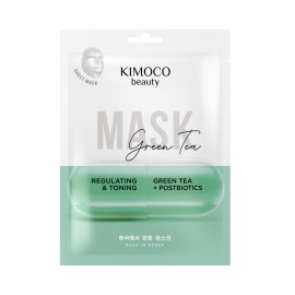 Kimoco Sheet Mask Regulating & Toning Ρυθμιστική & Τονωτική Υφασμάτινη Μάσκα Προσώπου με Εκχύλισμα Πράσινου Τσαγιού & Postbiotics 23ml