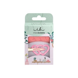 Invisibobble Set Oasis Roller Retreat Ρόλει 2 Τεμάχια & Κλιπ σε Σχήμα Καρδιάς 2 Τεμάχια