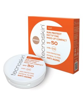 Tecnoskin Sun Protect Mattifying SPF50 Αντηλιακό Compact Make Up Προσώπου Bronze 10gr