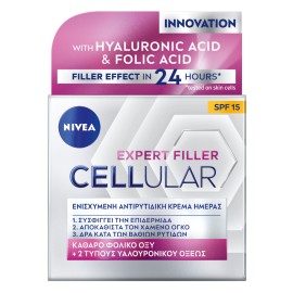 Nivea Hyaluron Cellular Filler Day Cream SPF15 Αντιγηραντική Κρέμα Ημέρας 50ml