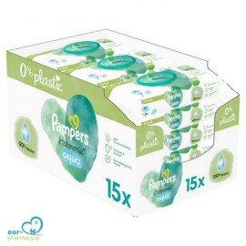 Pampers PROMO Harmonie Aqua Μωρομάντηλα με 99% Νερό χωρίς Οινόπνευμα & Άρωμα 15 Πακέτα x 48 Μωρομάντηλα [720]