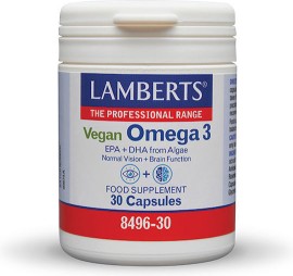 Lamberts Vegan Omega 3, EPA & DHA 750mg from Algae Ωμέγα 3 Λιπαρά Οξέα 30 Κάψουλες