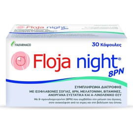 ITF Floja Night 8PN Συμπλήρωμα Διατροφής για την Αντιμετώπιση των Συμπτωμάτων της Εμμηνόπαυσης 30 Κάψουλες
