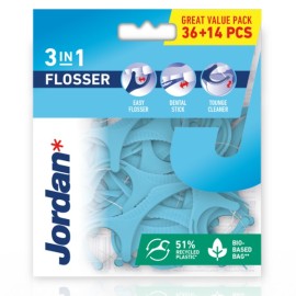 Jordan 3 in 1 Flosser Οδοντικό Νήμα & Οδοντογλυφίδα 36 Τεμάχια