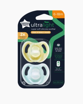 Tommee - Tippee TT Ultra Light Sil Sthr Se Πιπίλες Σιλικόνης Ultra light 6-18m+ Κίτρινο / Πράσινο 2 Τεμάχια