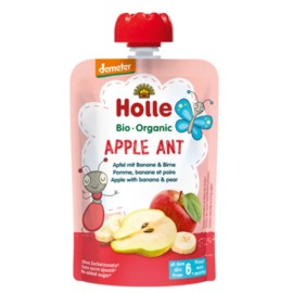 Holle Bio Φρουτοπουρές από 6m+ Μήλο, Μπανάνα & Αχλάδι 100gr