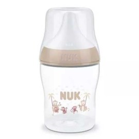 Nuk Perfect Match Anti-Colic Small για 0m+ Monkey Πλαστικό Μπιμπερό με Δείκτη Ελέγχου Θερμοκρασίας & Θηλή Σιλικόνης 150ml