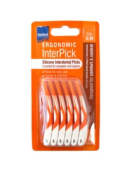 Intermed Ergonomic InterPick Πορτοκαλί Μεσοδόντια Βουρτσάκια Σιλικόνης Μέγεθος S/M 36 Τεμάχια