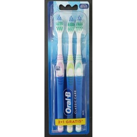 Oral B PROMO 123 Classic Care Χειροκίνητη Οδοντόβουρτσα Μέτρια σε Διάφορους Χρωματισμούς 3 Τεμάχια [2+1 ΔΩΡΟ]