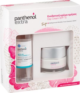 Medisei Panthenol PROMO Extra Day Cream SPF15 Ενυδατική Κρέμα Ημέρας με Δείκτη Προστασίας 50ml - ΔΩΡΟ Micellar True Cleanser 3 in 1 Καθαριστικό Προσώπου 100ml
