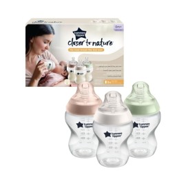 Tommee - Tippee PROMO Πλαστικό Μπιμπερό Closer to Nature για 0m+ Θηλή Μικρής Ροής 3 x 250ml