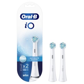 Oral B iO Ultimate Clean Ανταλλακτικές Κεφαλές Ηλεκτρικής Οδοντόβουρτσας Λευκό 2 Τεμάχια