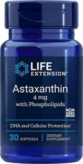 Life Extension Astaxanthin 4mg with Phospholipids Συμπλήρωμα Διατροφής για την Καλή Λειτουργία του Ανοσοποιητικού και της Καρδιάς 30 Μαλακές Κάψουλες