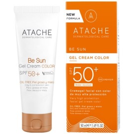 Atache Be Sun Gel Cream Color SPF50+ Αντηλιακό Προσώπου με Χρώμα για Μικτές & Λιπαρές Επιδερμίδες 50ml