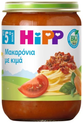 HiPP BIO Βρεφικό Γεύμα Μακαρόνια με Κιμά για Βρέφη από τον 5ο Μήνα 190gr