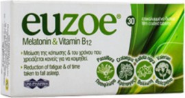 Uni-Pharma Euzoe Melatonin & Vitamin B12 Συμπλήρωμα Για Την Μείωση Της Κόπωσης 30 Ταμπλέτες