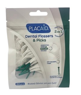 PlacAid Dental Flossers & Picks Mint Μεσοδόντια & Οδοντογλυφίδα Μέντα 24 Τεμάχια
