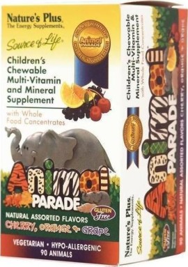 Natures Plus Animal Parade Assorted 90 Μασώμενες Ταμπλέτες
