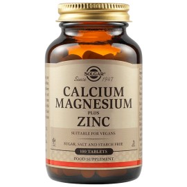 Solgar Calcium Magnesium Plus Zinc Συμπλήρωμα Διατροφής Για Οστά Και Αρθρώσεις 100 ταμπλέτες