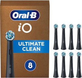 Oral B iO Ultimate Clean Black Ανταλλακτικές Κεφαλές Ηλεκτρικής Οδοντόβουρτσας Μαύρο 8 Τεμάχια