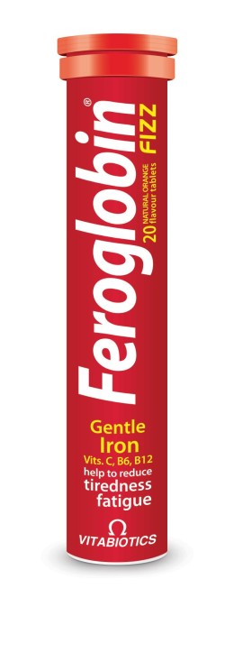 Vitabiotics Feroglobin Fizz Σίδηρος & Θρεπτικά Συστατικά με Γεύση Πορτοκάλι 20 Αναβράζοντα Δισκία