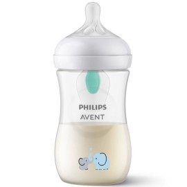 Avent Philips Natural Response Ελεφαντάκια Πλαστικό Μπιμπερό 3-6m Ροής 3 με Βαλβίδα Airfree 260ml [SCY673/81]