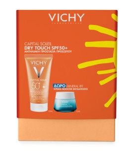 Vichy PROMO Capital Soleil Dry Touch SPF50+ Αντηλιακή Κρέμα Προσώπου για Ματ Αποτέλεσμα 50ml & ΔΩΡΟ Mineral 89 Κρέμα Booster Ενυδάτωσης 15ml