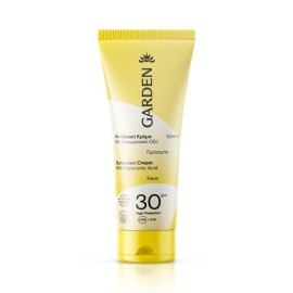 Garden Sunscreen Cream SPF30 Αντηλιακή Κρέμα Προσώπου με Υαλουρονικό Οξύ Πολύ Υψηλής Προστασίας 50ml