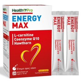 Health Pro Energy Max Liquid Ενέργεια, Τόνωση, Ευεξία & Ζωτικότητα 20 Φακελίσκοι με Υγρό 15ml