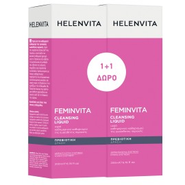 Helenvita PROMO FeminVita Cleansing Liquid ph4.2 Υγρό Καθαρισμού για την Ευαίσθητη Περιοχή με Άρωμα Αμύγδαλο 2x200ml