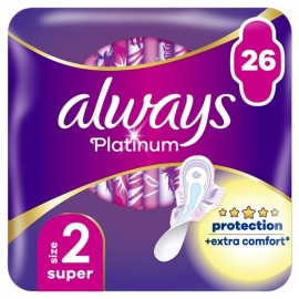 Always Platinum Super Μέγεθος 2 Σερβιέτες με Φτερά 26 Τεμάχια