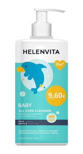Helenvita Baby All Over Cleanser Υγρό Καθαρισμού για Σώμα - Μαλλιά με Ντισπένσερ 1000ml Sticker -40% Επί Της Τιμής