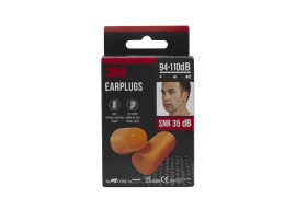 3M Ear Plugs Ωτοασπίδες Πορτοκαλί 94-110 db με Διάφανη Θήκη Αποθήκευσης 4 Ζευγάρια