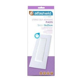 Alfashield Sterile Self - Adhesive Pads 9x25cm Αποστειρωμένα Αυτοκόλλητα Επιθέματα 5 Τεμάχια