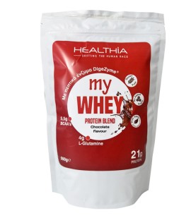 Healthia my Whey Protein Blend Πρωτεΐνη Ορού Γάλακτος & Σύμπλεγμα Πεπτικών Ενζύμων DigeZyme Σοκολάτα 500gr