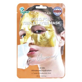 Kocostar Premium Gold Foil Triple Mask Εμποτισμένη Μάσκα Προσώπου για Ενυδάτωση 25ml