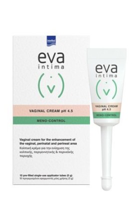 Eva Intima Meno Control Vaginal Cream Ph4.5 10 Κρέμα Ανάπλασης Της Κολπικής Περιοχής 10 Προγεμισμένοι Εφαρμοστές 5gr