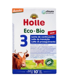 Holle Eco BIO 3 Βιολογικό Βρεφικό Αγελαδινό Γάλα με DHA Βιταμίνες C & D από 10 Μηνών 600gr Νέα Σύνθεση