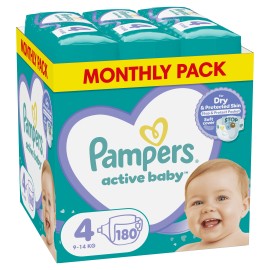 Pampers Active Baby Μέγεθος 4 [9-14kg] Monthly Pack 180 Πάνες