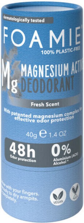 Foamie Solid Deodorant Mg Fresh Scent Στερεό Αποσμητικό Στικ με 48ωρη Αποτελεσματικότητα 40gr