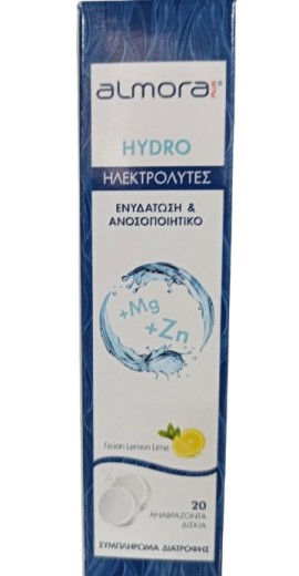 Elpen Almora Plus Hydro Ηλεκτρολύτες Ενυδατώνουν & Ενισχύουν το Ανοσοποιητικό Σύστημα με Γεύση Λεμόνι 20 Αναβράζοντα Δισκία
