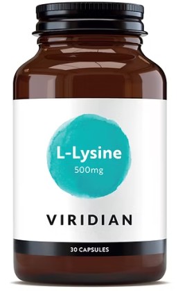 Viridian L-Lysine 500mg Αμινοξύ με Αντιοξειδωτικές Ιδιότητες 30 Κάψουλες