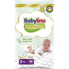 Πάνες Babylino Premium Ultra Soft Απαλότητα No3 [4-9Kg] 56 Τεμάχια